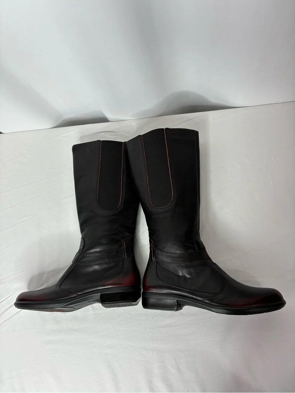 NAOT Leather Knee High Boots EU 37 US 6.5-7 Brown Riding Comfort Zip Boots